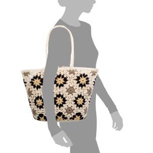 Basento Borsa a spalla Donna. Realizzato in cotone tessuto a mano.