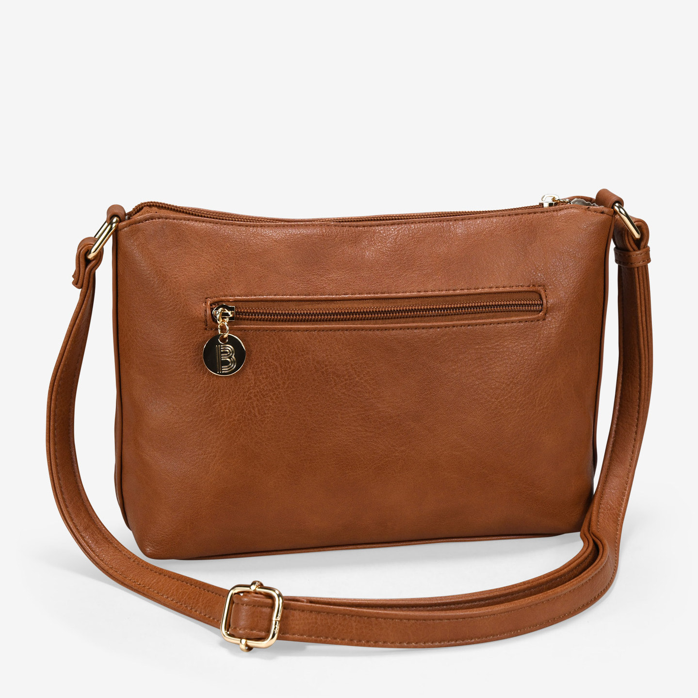 Bolso bandolera cuero con cremallera