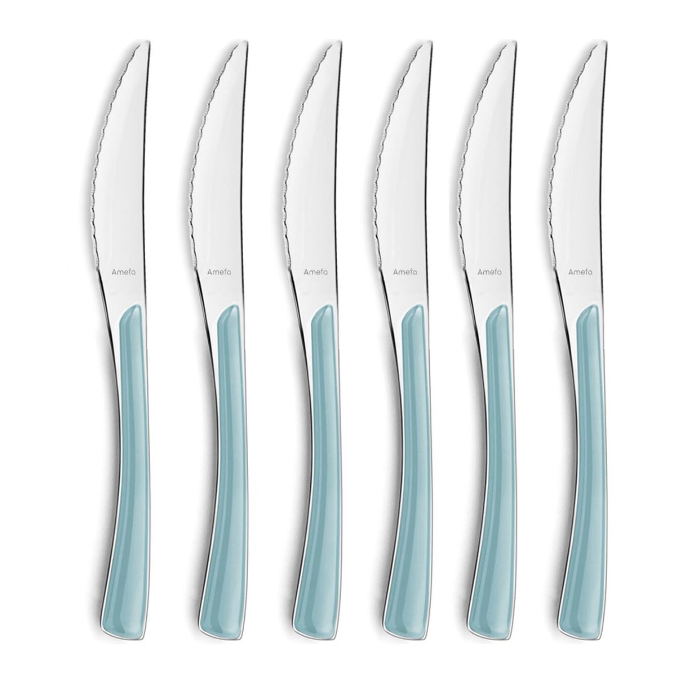 Polka Azul - Set de 6 cuchillos para carne