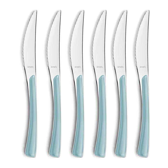 Polka Azul - Set de 6 cuchillos para carne