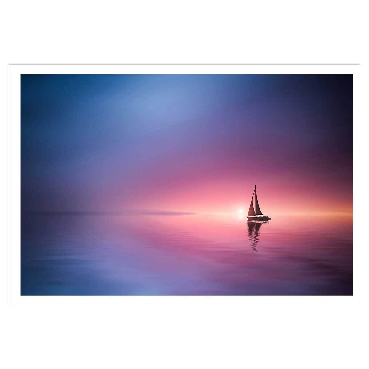 Poster navigation sous le sunset Affiche seule