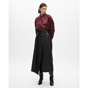 Gonna a matita effetto pelle con dettaglio laterale