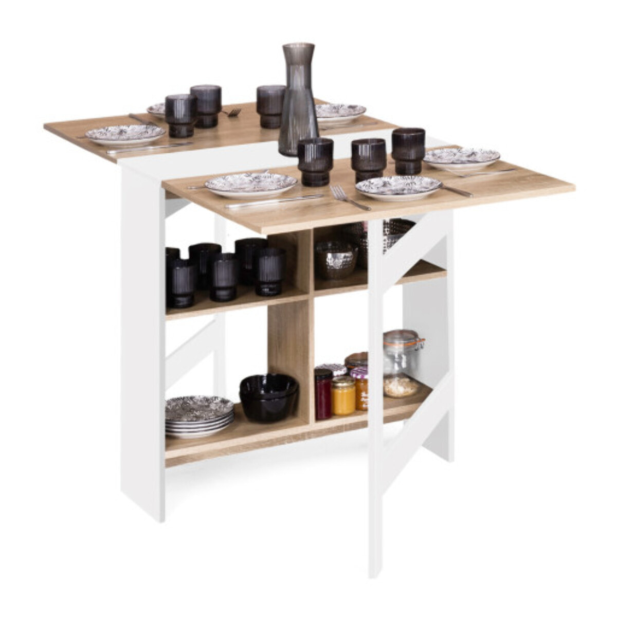 Table repas console pliable Edi avec rangements