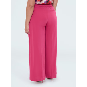 Fiorella Rubino - Pantaloni Wide Leg in tessuto fluido - Fucsia