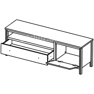 Mueble Tv Estilo Industrial 1 Cajón 1 Puerta