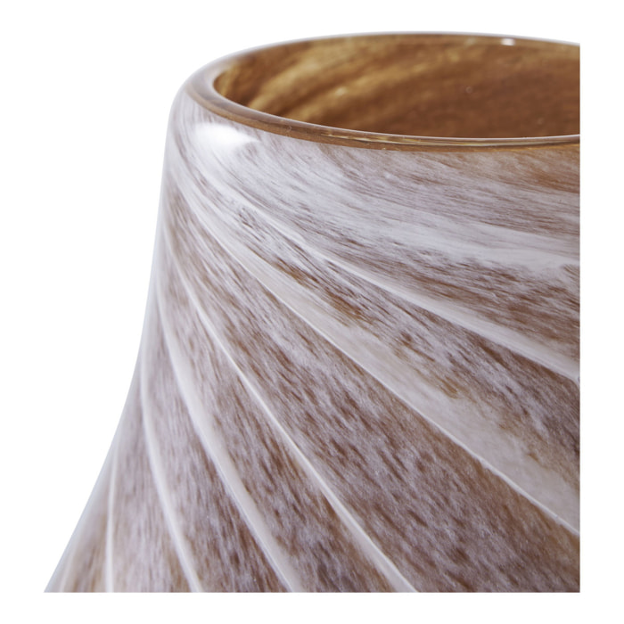 Vaso in vetro marrone con motivo a spirale ø16×h23 cm