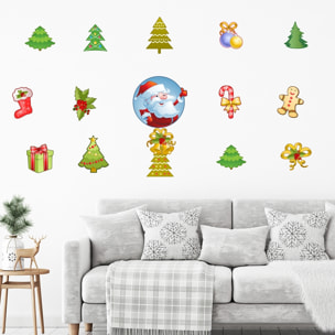 Sticker Noël les éléments de Noël - Autocollants stickers adhésifs noël - décoration fêtes