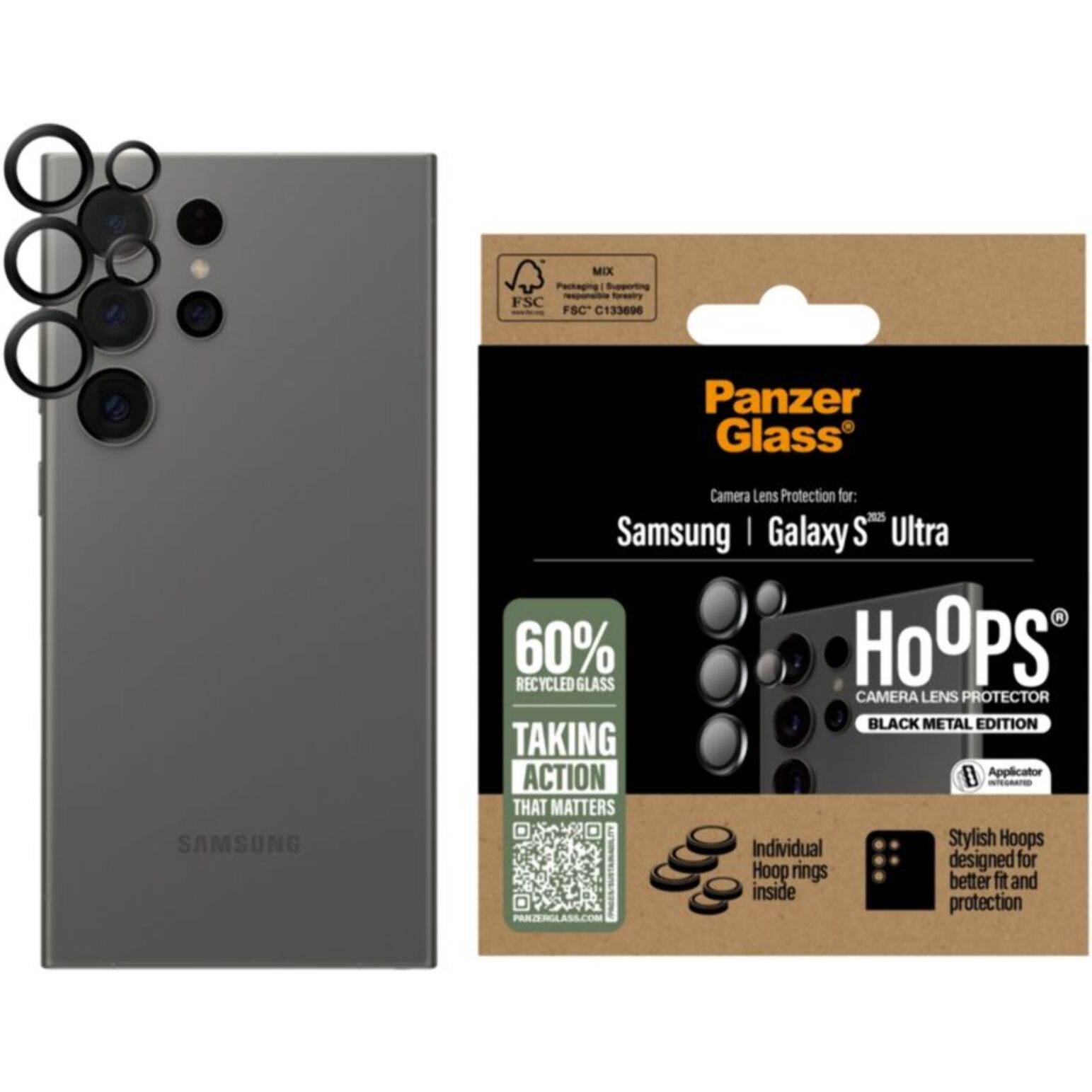 Protège écran PANZERGLASS Samsung Galaxy S25Ultra Protège Objectif