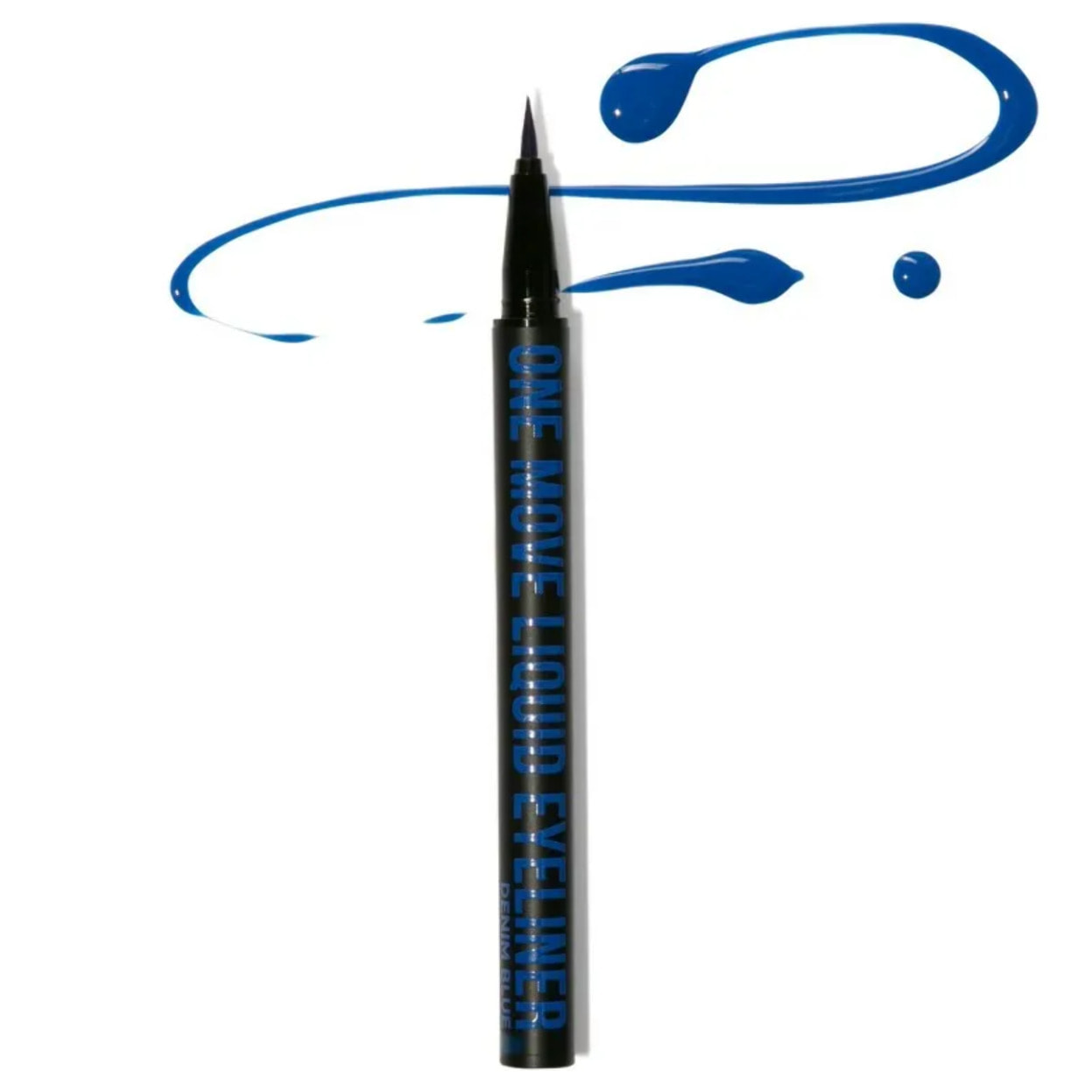 INGLOT One Liquid Eyeliner Denim Blue 03, Delineador en formato rotulador, Eyeliner en pincel, Punta fina y flexible garantizando la facilidad de aplicación, Alta pigmentación. Color: Azul. 0,55ml