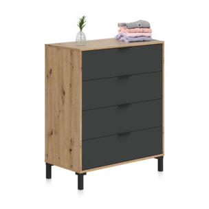 Cómoda Luke Gris Antracita - Roble Nodi