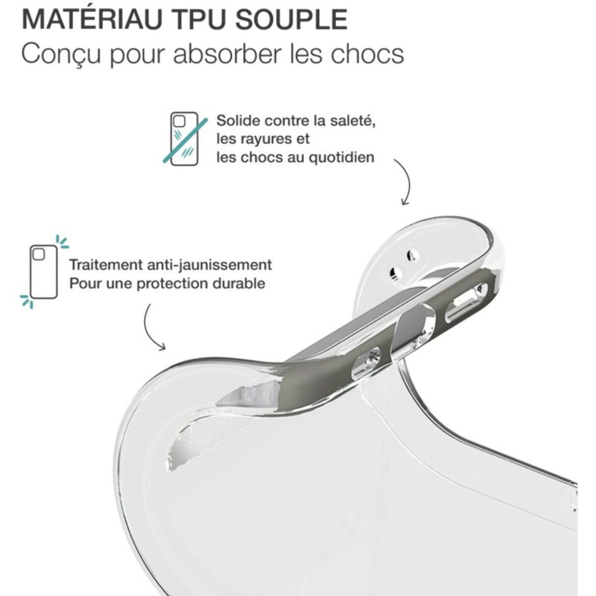 Coque BIGBEN CONNECTED A37 coque transparente +verre trempé GRS