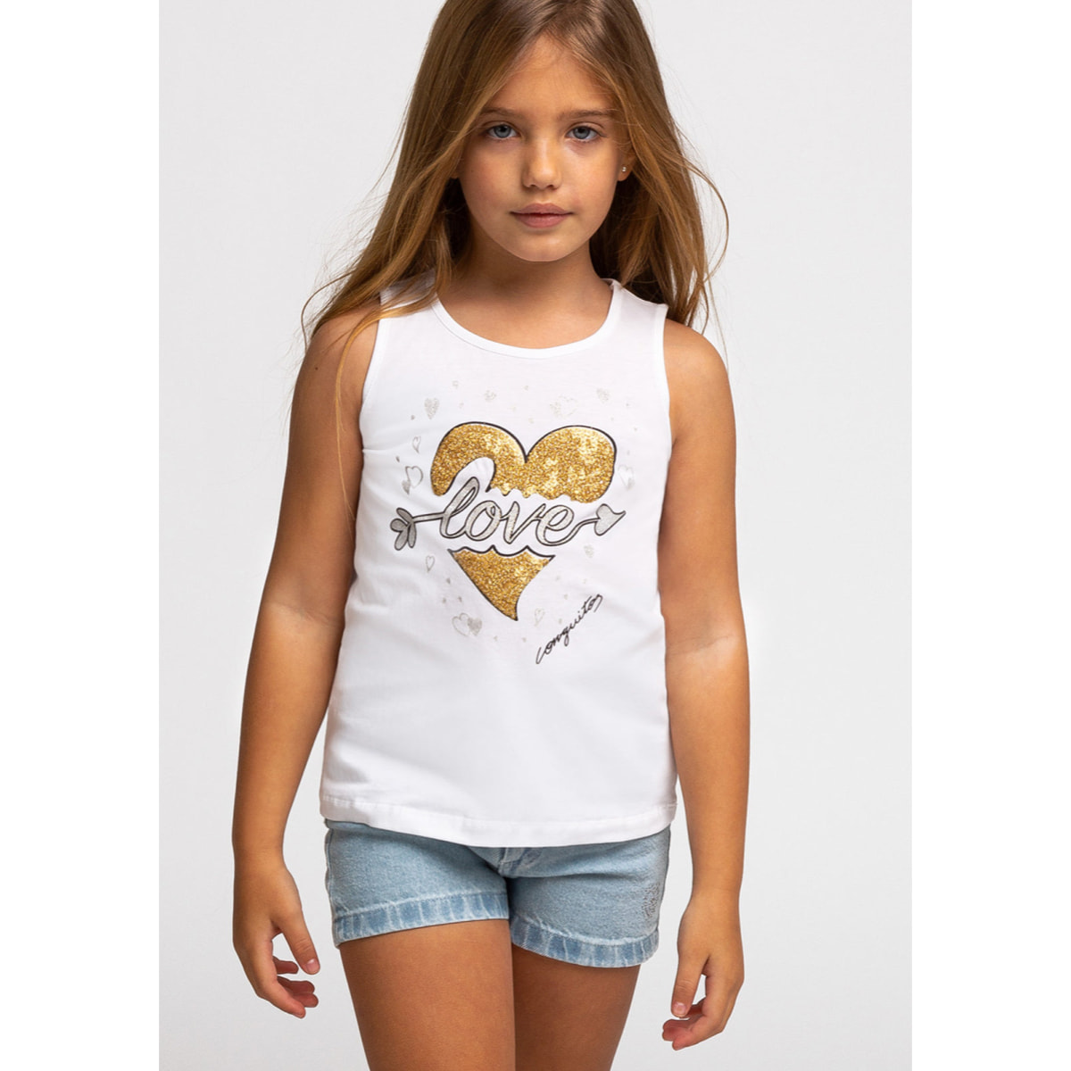 Camiseta de Niña Corazón Oro