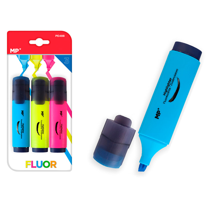 MARCADOR FLUORESCENTE 3 Uds. PACK AHORRO