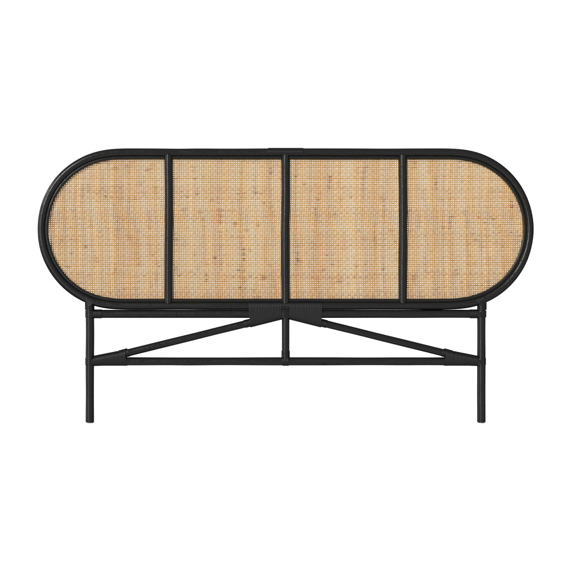 Tête de lit en rotin naturel et noir 140 cm - Navahino