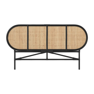 Tête de lit en rotin naturel et noir 140 cm - Navahino