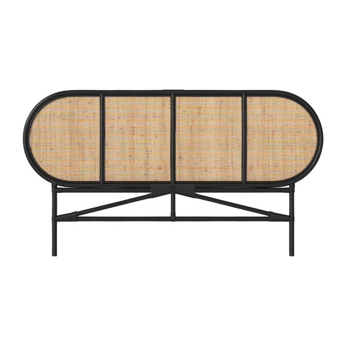 Tête de lit en rotin naturel et noir 140 cm - Navahino