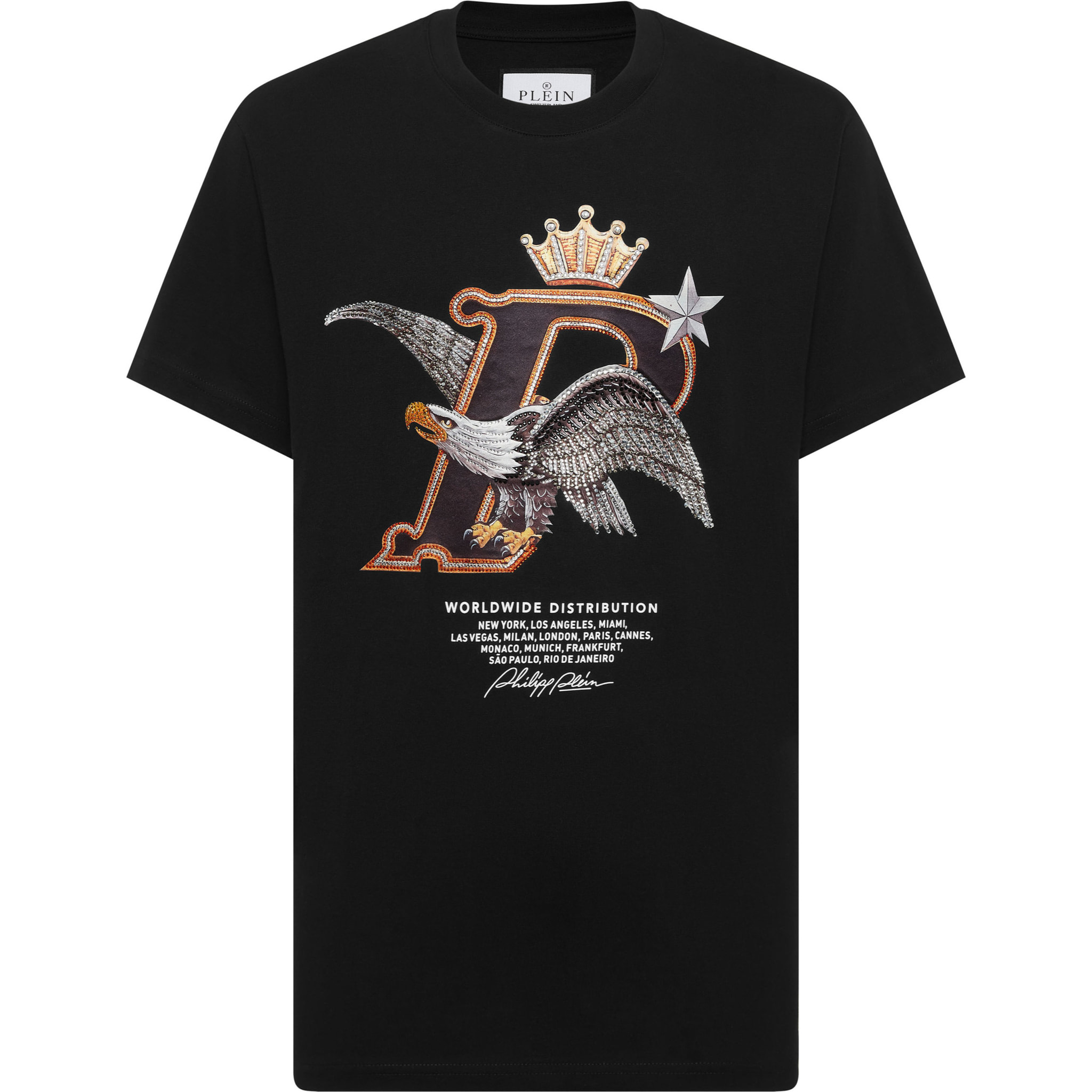 PHILIPP PLEIN Camiseta de cuello redondo y manga corta EAGLE