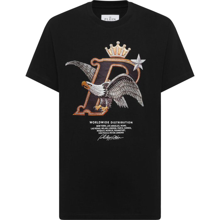 PHILIPP PLEIN Camiseta de cuello redondo y manga corta EAGLE
