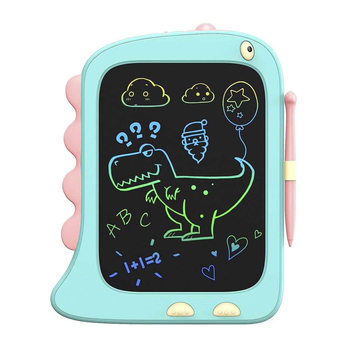 DAM Tableta de Escritura y Dibujo LCD 8,5 Pulgadas con forma de Dinosaurio. 18x2x23,2 Cm. Color: Azul