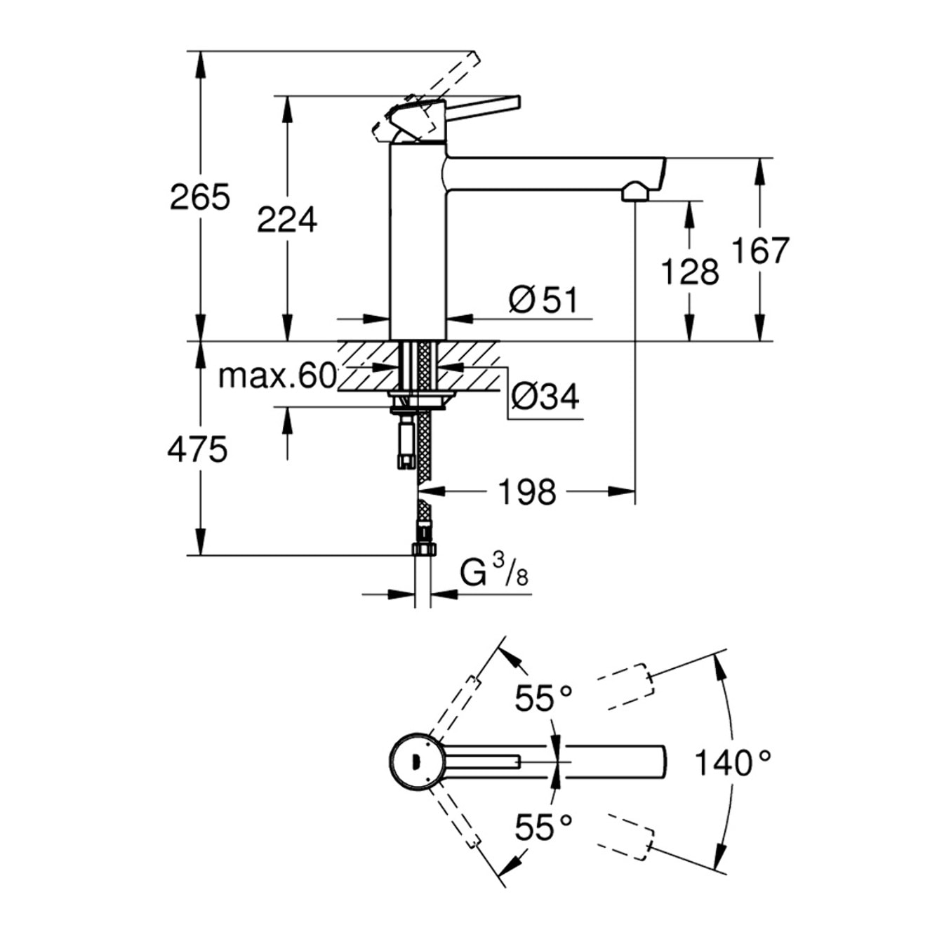 GROHE Mitigeur monocommande évier cuisine finition Supersteel