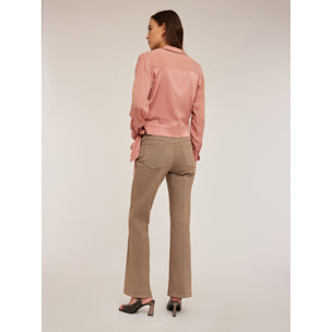 Motivi - Pantaloni bootleg in drill - Beige