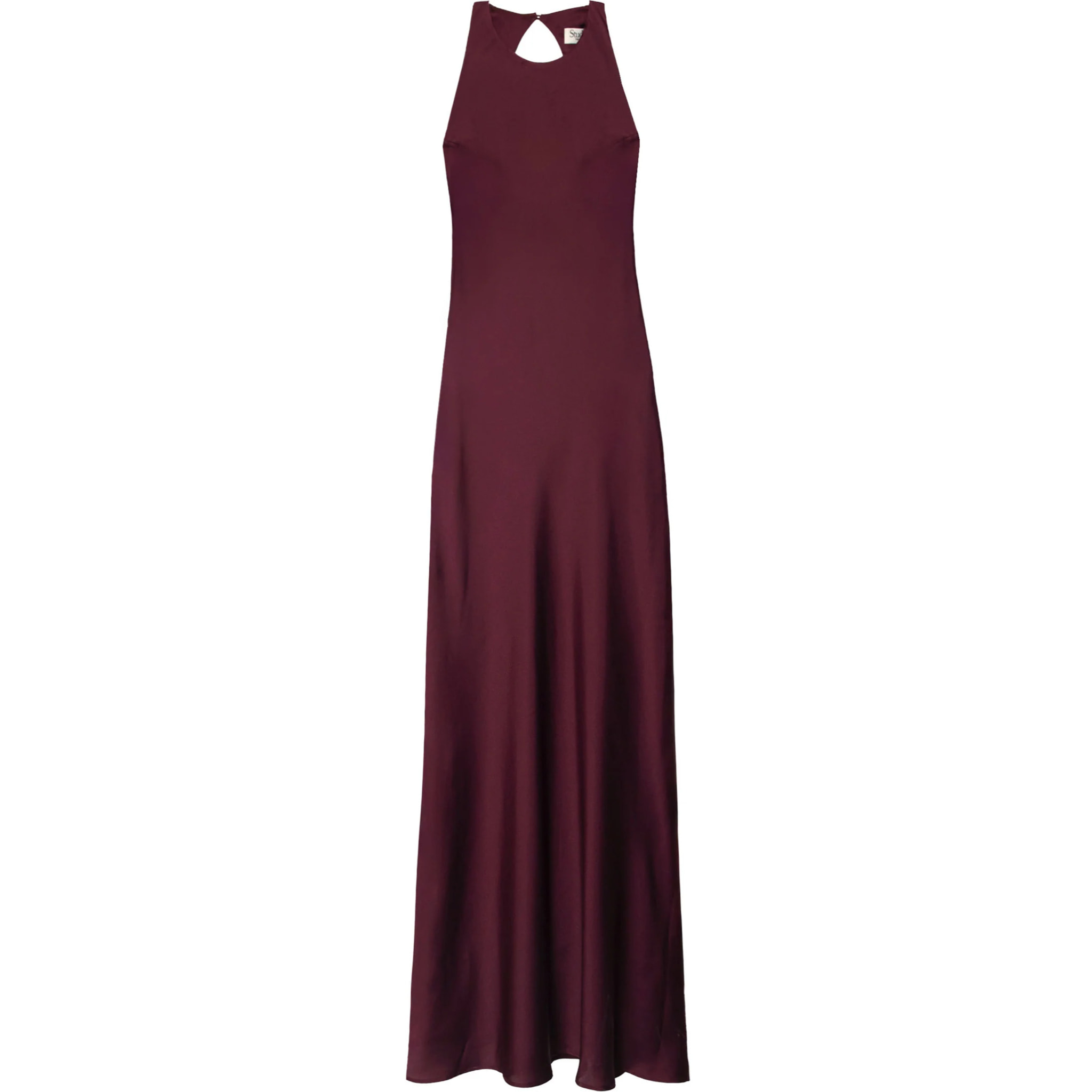 Vestido midi espalda descubierta y escote halter