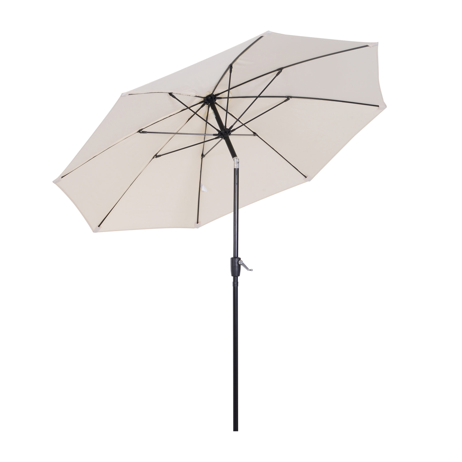 Parasol inclinable aluminium fibre de verre polyester diamètre 2,65 m coloris crème