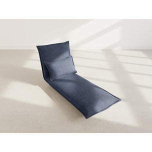 Candice - Banquette 1 place convertible clic-clac en velours côtelé - Bleu nuit