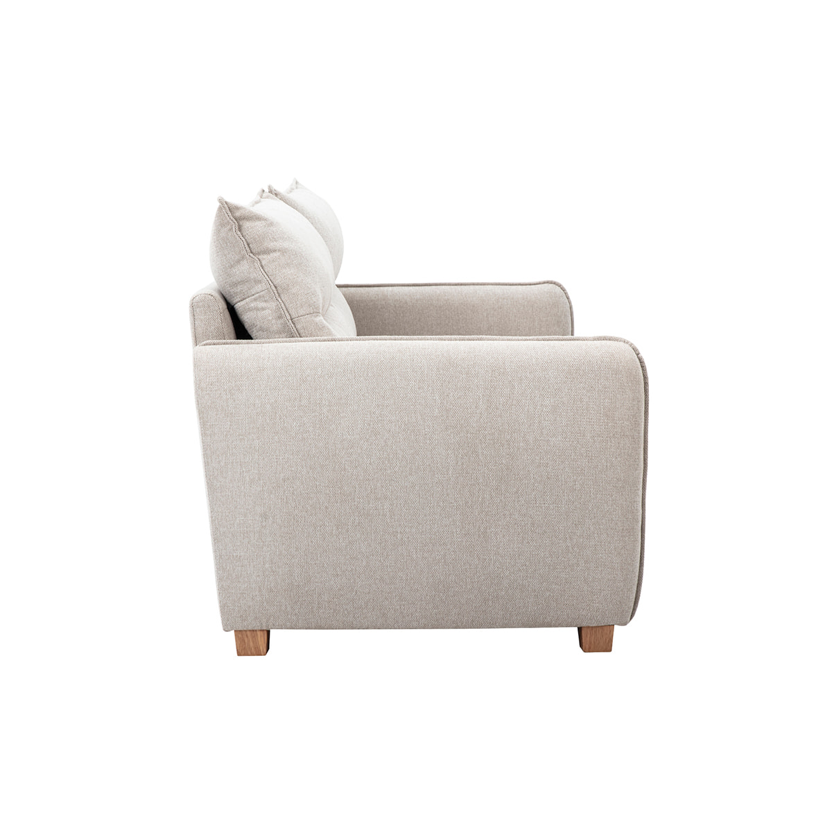 Canapé 3 places en tissu effet velours texturé beige RENZO