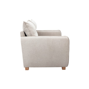 Canapé 3 places en tissu effet velours texturé beige RENZO