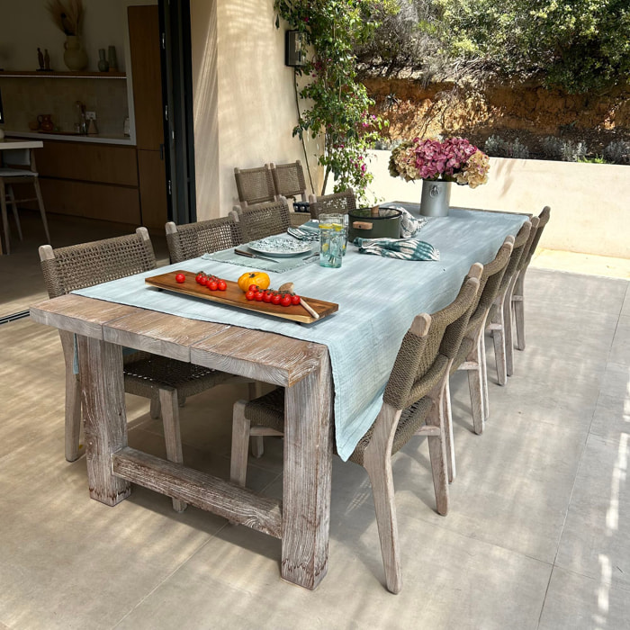 Nappe en coton céladon 150x250cm  CAMARO