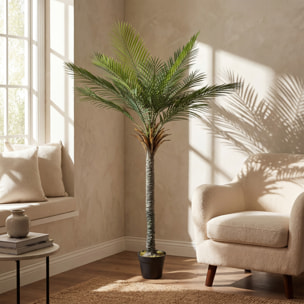 Planta Artificial Decorativa 180 cm Palmera Artificial con Maceta y Hojas para Interior Hogar Salón Oficina Verde