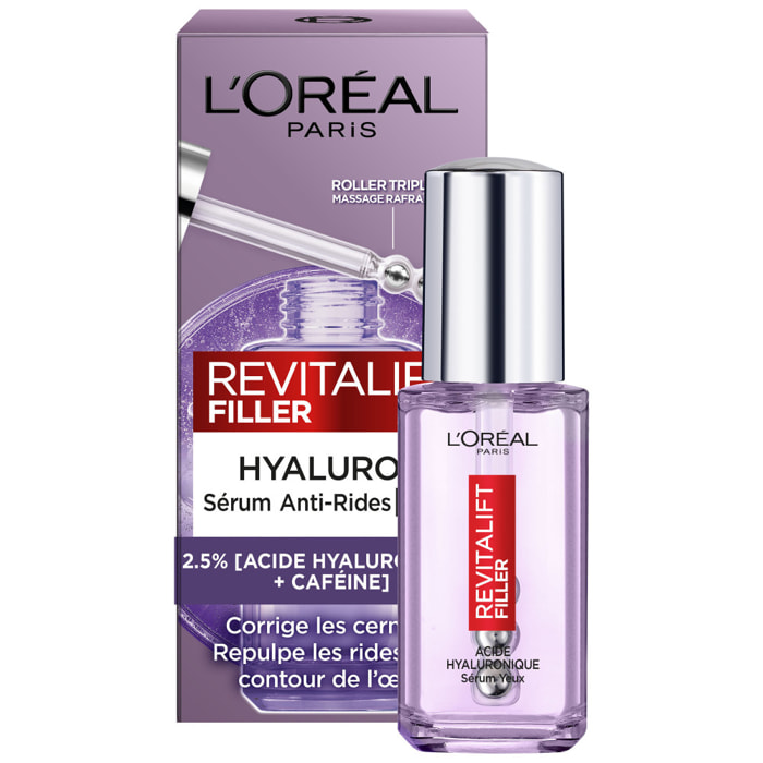 L'Oréal Paris Revitalift Filler Sérum Yeux à l'Acide Hyaluronique et à la Caféine 20ml