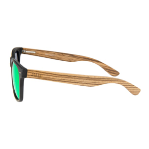 Gafas de sol OCEAN BEACH WOOD - De madera negro con patillas marrón y / Revo verde