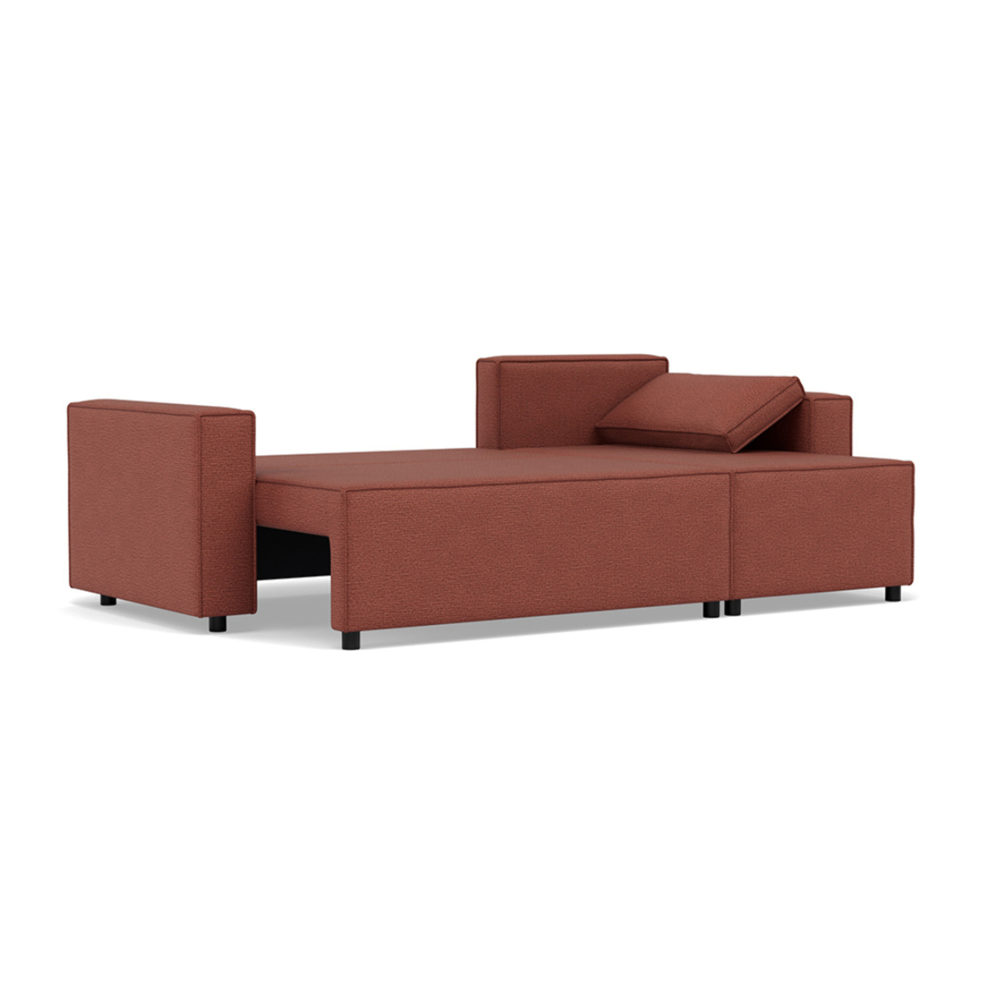Jonas - canapé d'angle réversible 4 places convertible avec coffre en tissu texturé - Rose