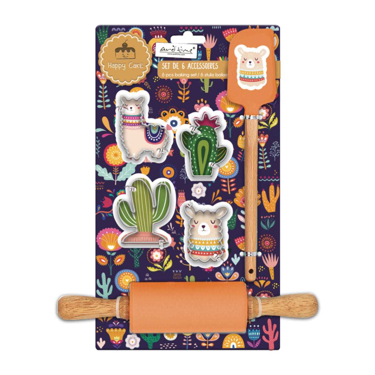 Lot de 6 accessoires forme lama, Happy Cake