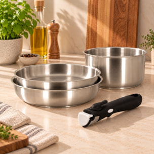 Batterie de cuisine 4 pièces en acier inoxydable - tous feux IRIS
