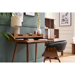 Chaise design noir et bois foncé noyer OKTAV