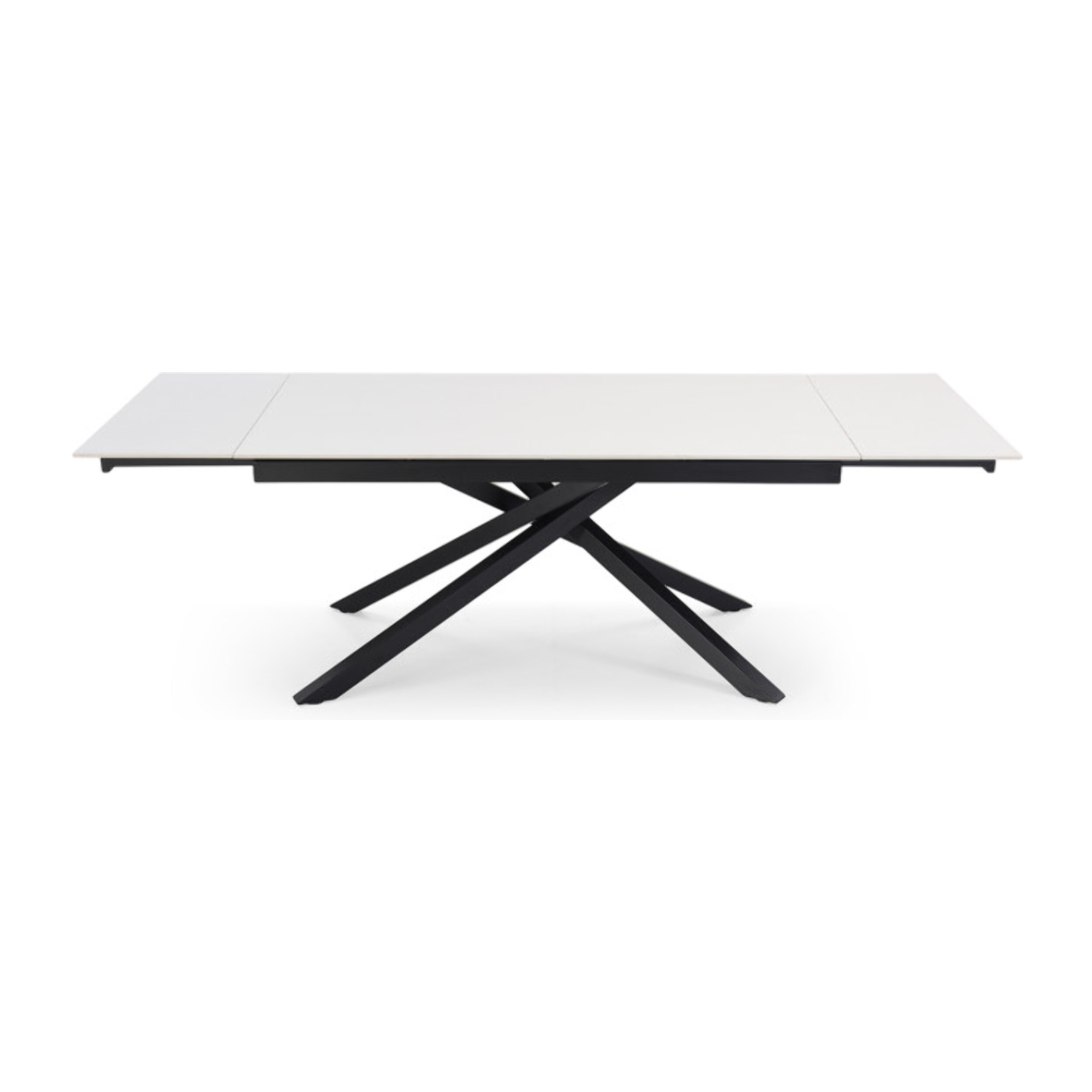 Table extensible céramique blanche 180/260 cm - 8 piètements - UNIK