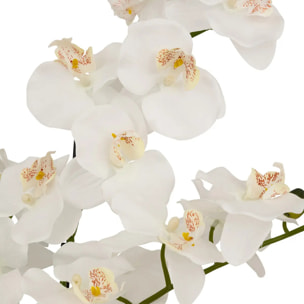 Orchidée artificielle en pot "Mick" pot en céramique blanc H80cm