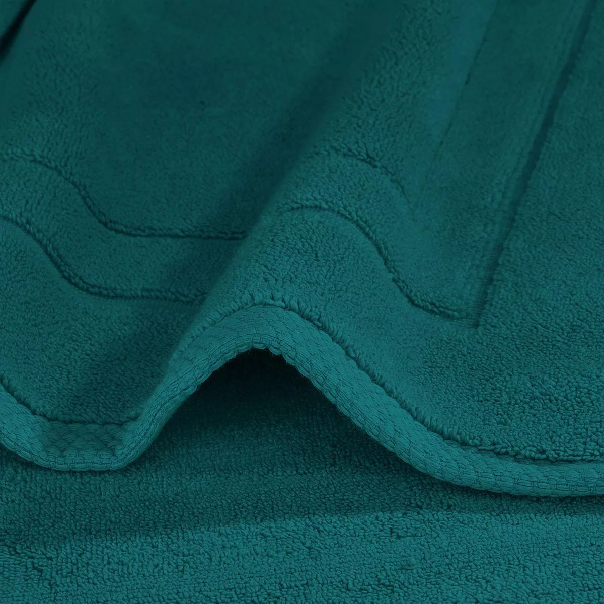 Tapis de bain pur coton 900 g/m² uni vert Elea emeraude