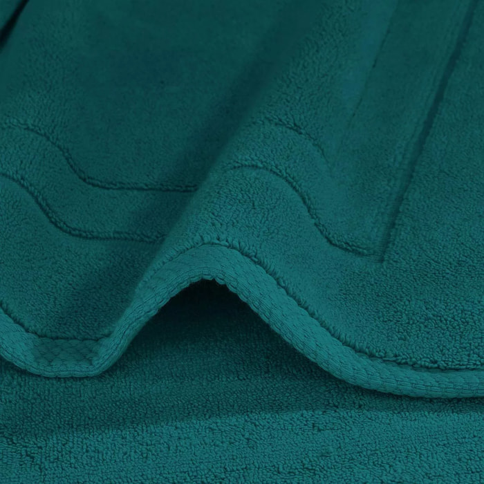 Tapis de bain pur coton 900 g/m² uni vert Elea emeraude