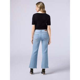 Oltre - Jeans lavados a la piedra con ligero acampanado - Light - blue