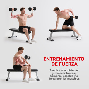 Mancuerna Hexagonal 20 kg de Hierro Fundido, Pesas de Metal Recubiertas de Goma, con Mango Moleteado, para Entrenamiento en Casa, Gimnasio, y Oficina, Negro y Plata