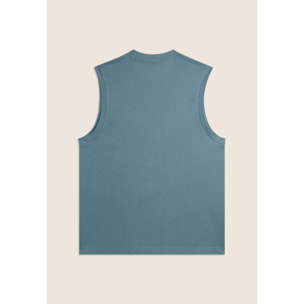 T-shirt senza maniche in jersey di cotone