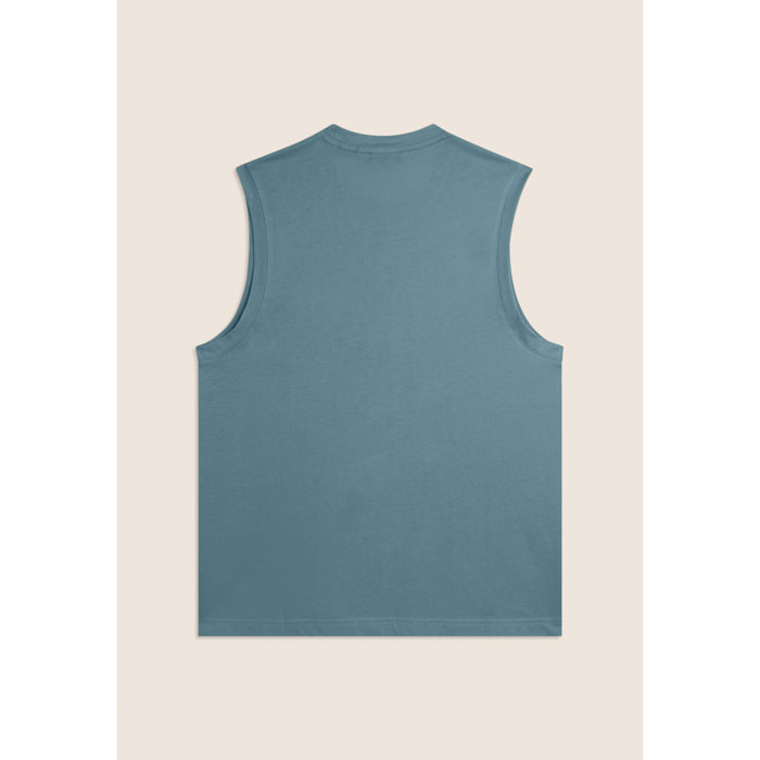 T-shirt senza maniche in jersey di cotone