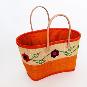 Panier artisanal de Madagascar - Namakia MM Orange avec pochon