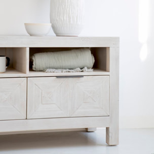 Meuble tv Cuzco -bois massif d'araucaria-couleur blanc  wild 173 x 62 x 45 cm