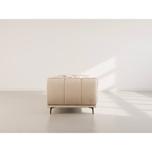 Arsene - Canapé droit 3 places en velours texturé - Beige