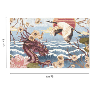 Tappeto Excelsa Fuji in poliestere e cotone 45x75x0,7 cm multicolore